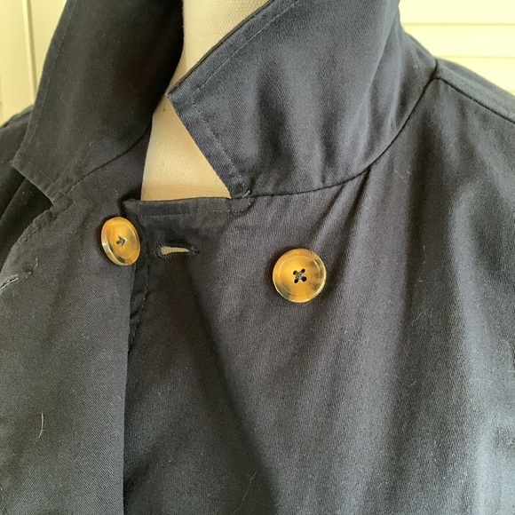 Modcloth Women's Classic Imagination Trench Coat Swing Navy Blue Red NWT Size M - Picture 4 of 16